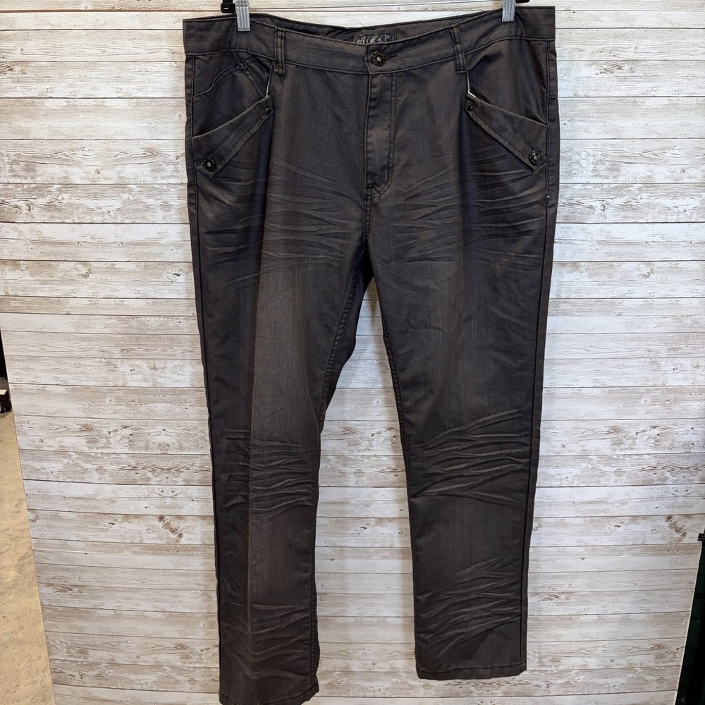 Vintage FUSAI Mens 40x32 Jeans Black Grunge Japanese Skater Baggy Denim Y2K